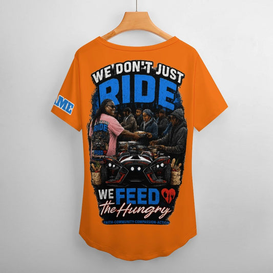 R4L Slinging Out Hunger Women's Ice Silk V-Neck T-Shirt - Org