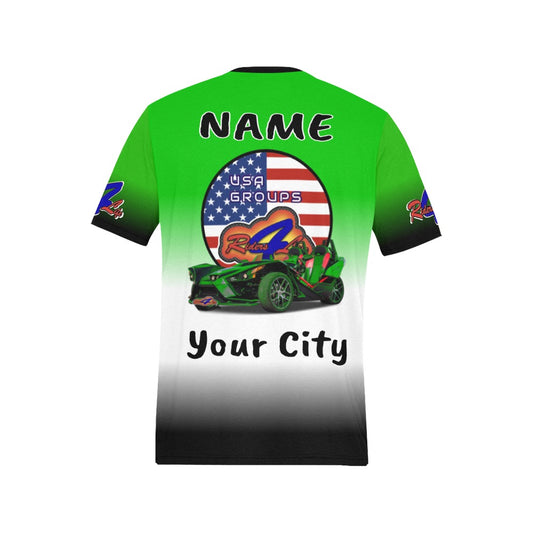 R4L Customizable USA Groups Casual Tee - Add your City, State and Name - 8 Colors