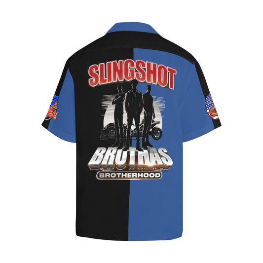 R4L Slingshot Brothas Short Sleeve Button Down - Blu