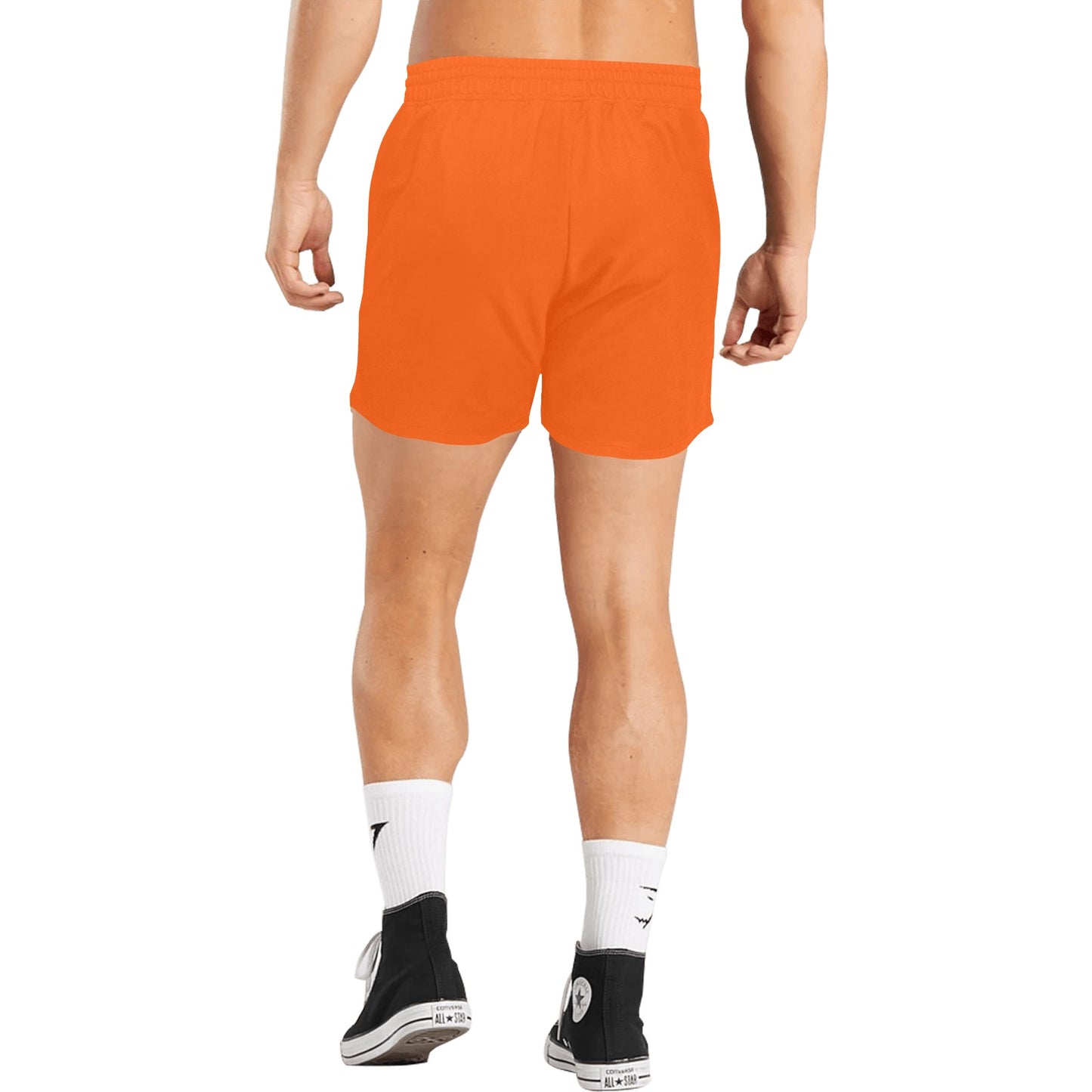 R4L Mens Knicks Men's Mid-Length Casual Shorts Orange