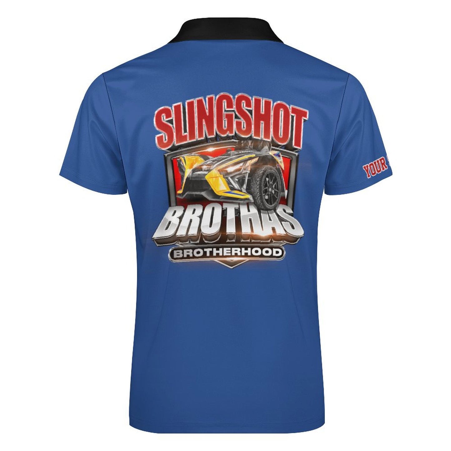 R4L Slingshot Brothas Customizable Short-Sleeve Zip Polo Shirt - 7 Colors - Add your City (Front) and State (Right Sleeve)