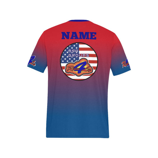 R4L American Pride - USA Groups Customizable Casual Tee - Add your City, State and Name