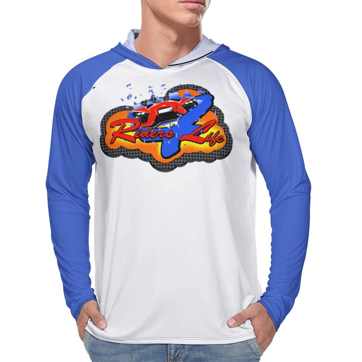 R4L Men's Long Sleeve Sun Protection Hoodie - Blue