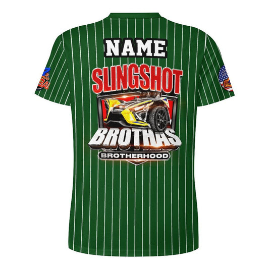 R4L Slingshot Brothas Striped Ice Silk Tee - Grn