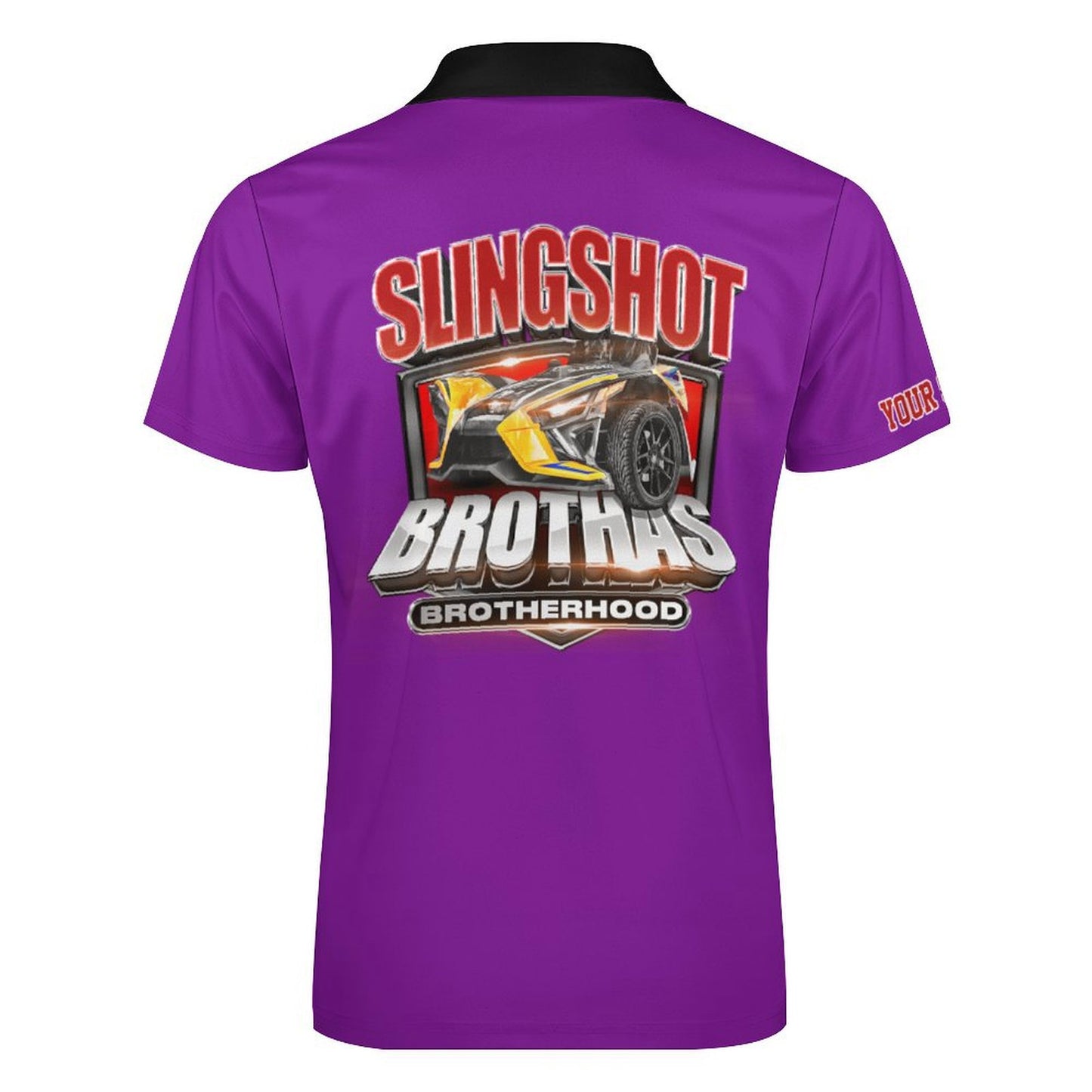 R4L Slingshot Brothas Customizable Short-Sleeve Zip Polo Shirt - 7 Colors - Add your City (Front) and State (Right Sleeve)