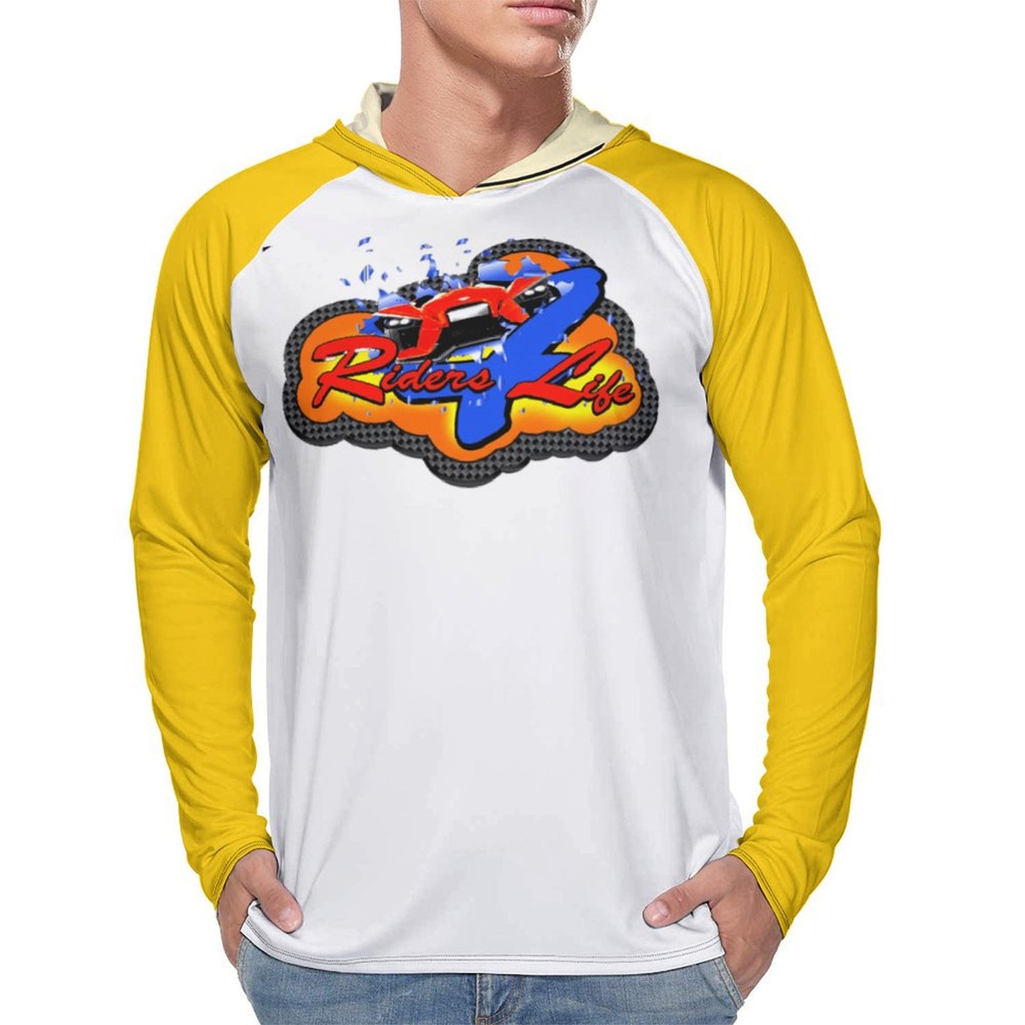 R4L Men's Long Sleeve Sun Protection Hoodie - Yellow