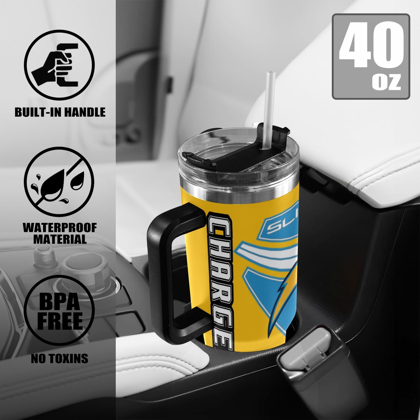 R4L CHARGERS 40OZ TUMBLER 2025