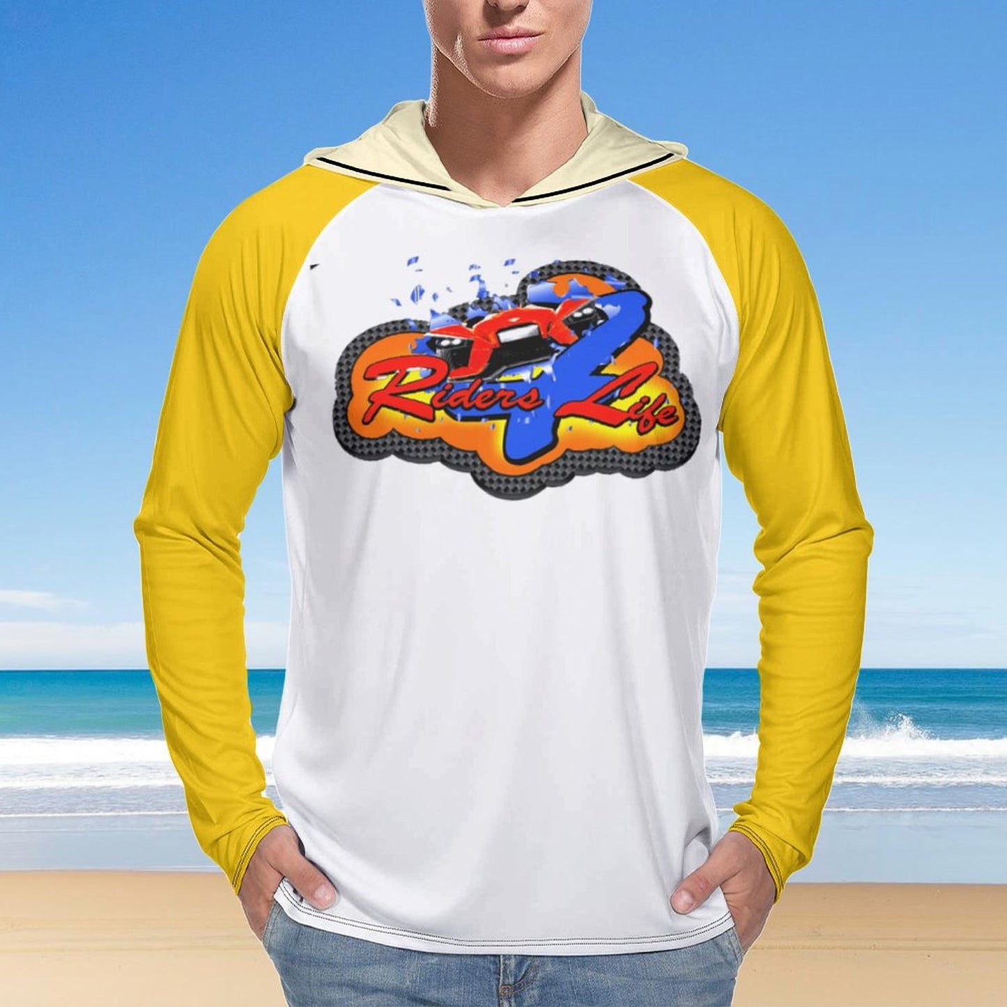 R4L Men's Long Sleeve Sun Protection Hoodie - Yellow