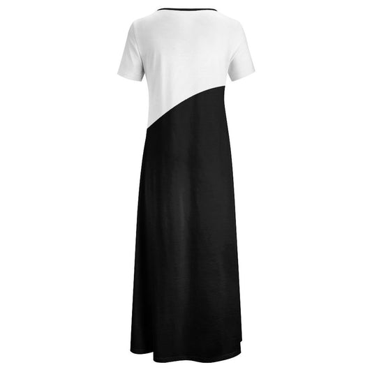 R4L Slinging Out Hunger Short Sleeve Round-Neck Long Dress - Blk
