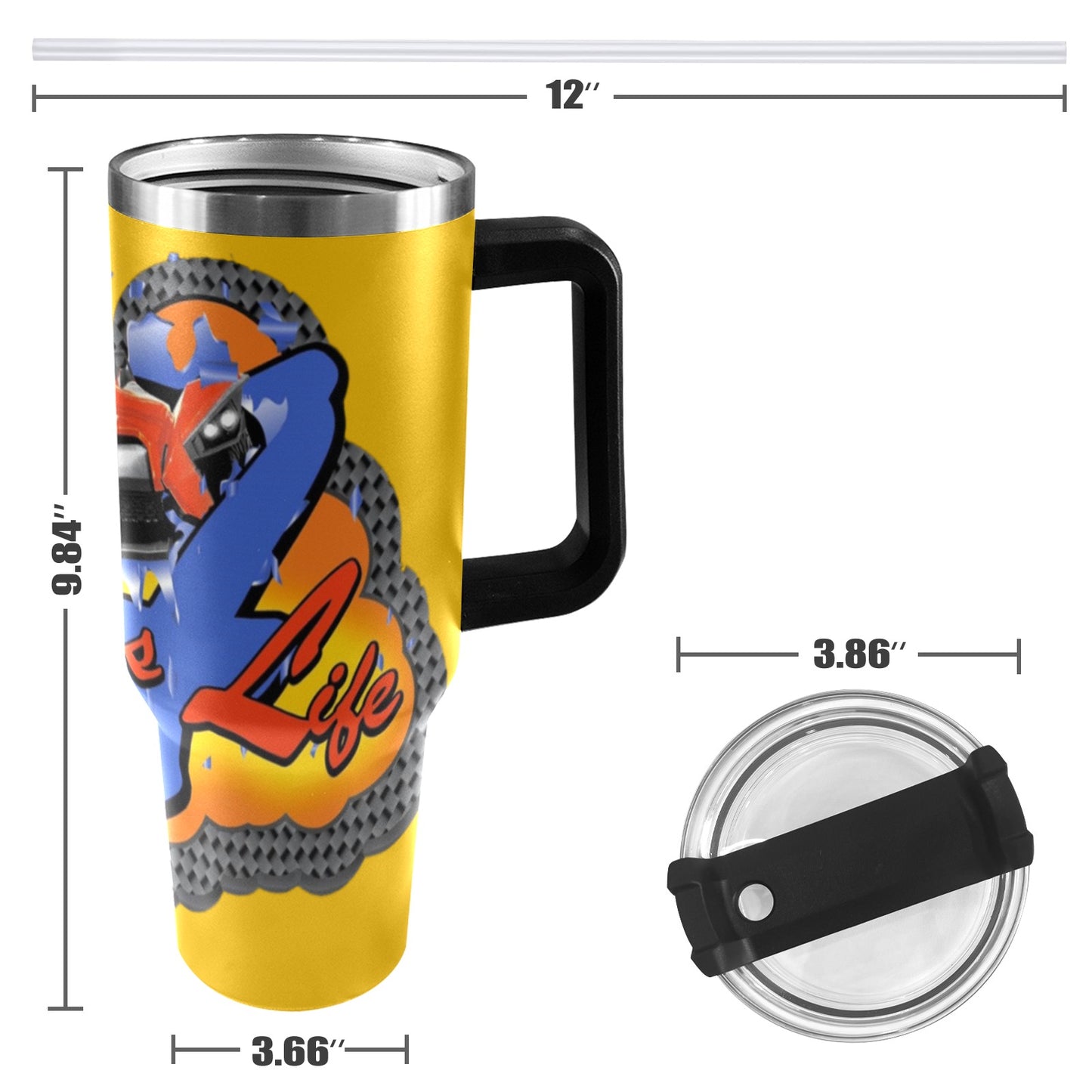 R4L 40oz Stainless Steel Stanley Mug 40oz Tumbler with Black Handle