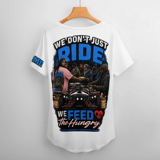 R4L Slinging Out Hunger Women's Ice Silk V-Neck T-Shirt - Wht