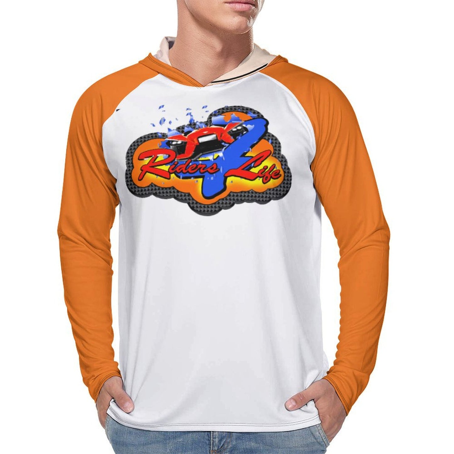 R4L Men's Long Sleeve Sun Protection Hoodie - Orange