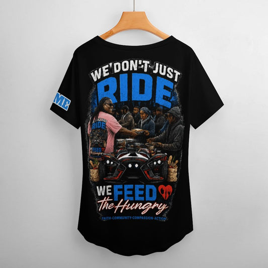 R4L Slinging Out Hunger Women's Ice Silk V-Neck T-Shirt - Blk