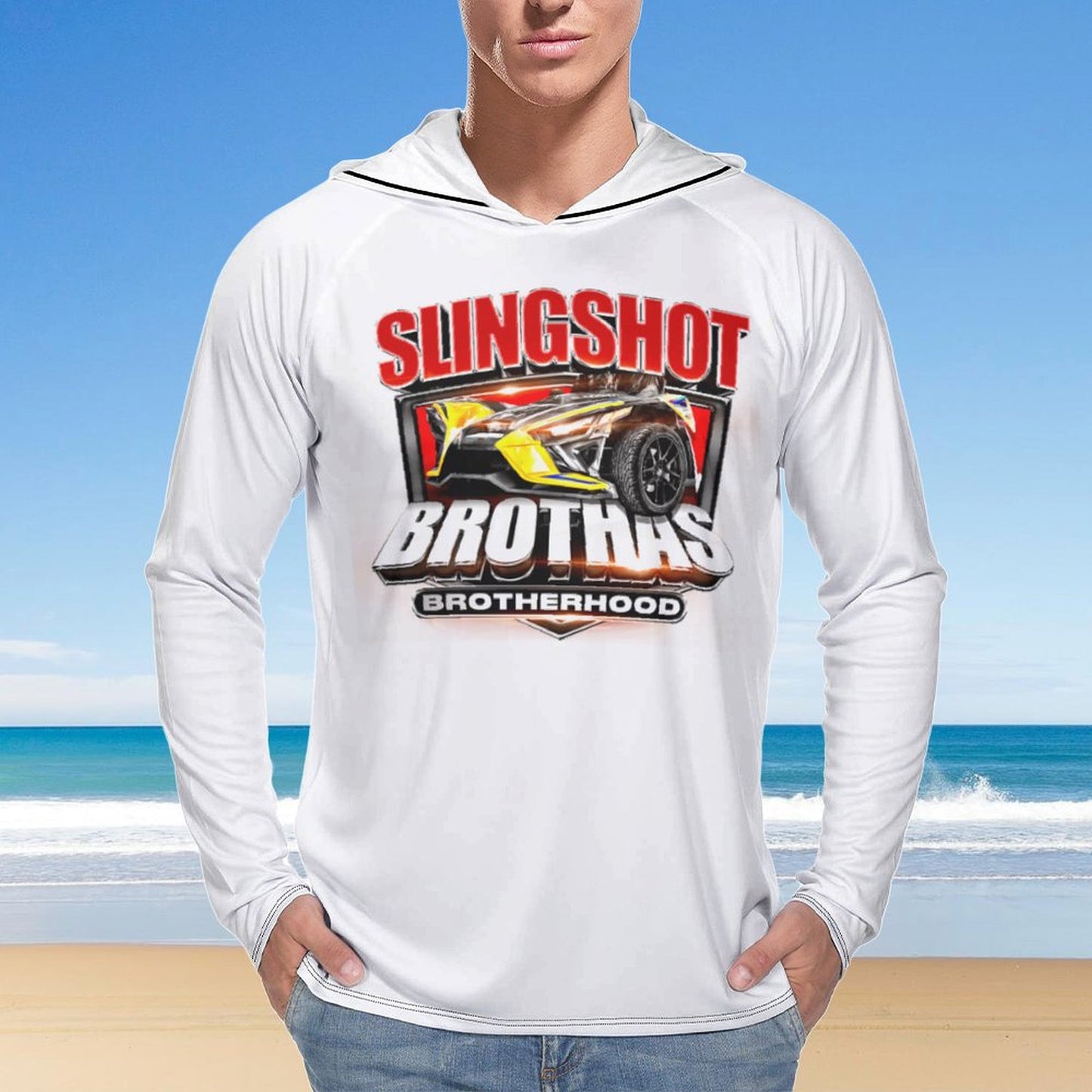 Slingshot Brothas Long Sleeve Sun Protection Hoodie - White