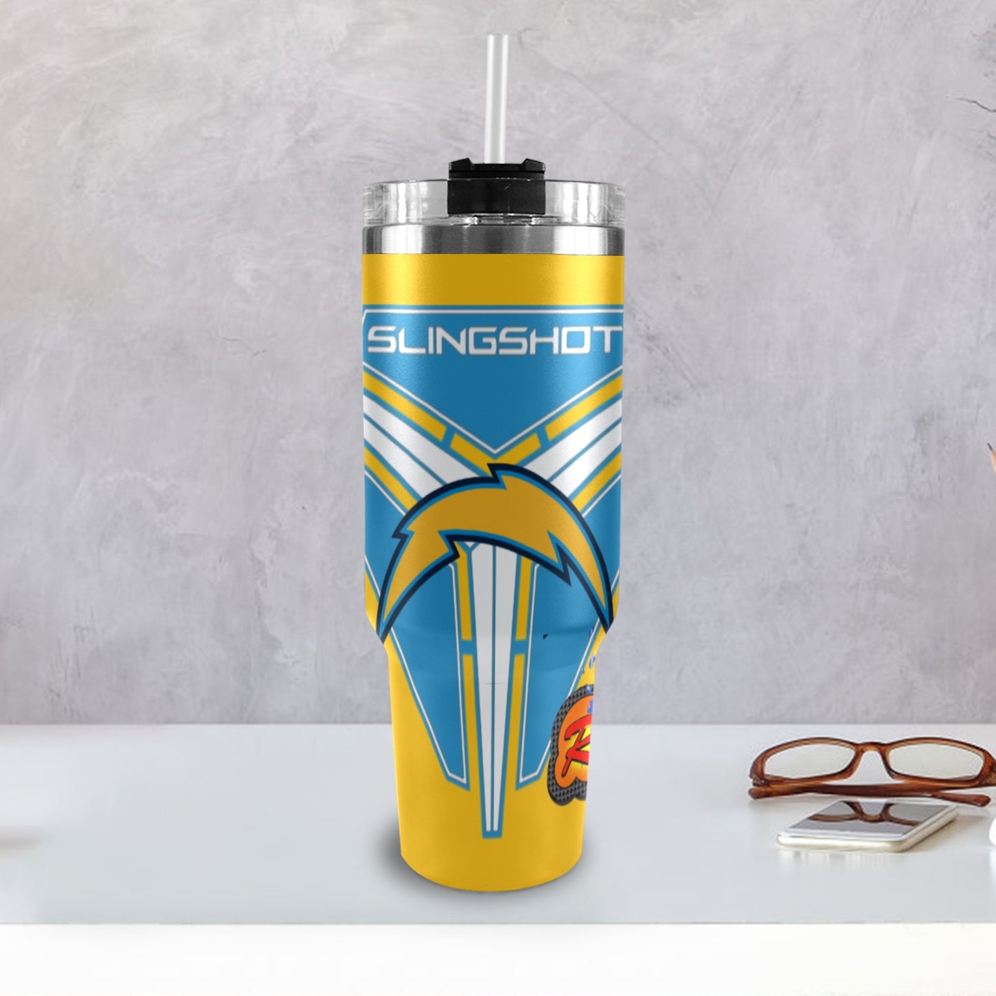 R4L CHARGERS 40OZ TUMBLER 2025
