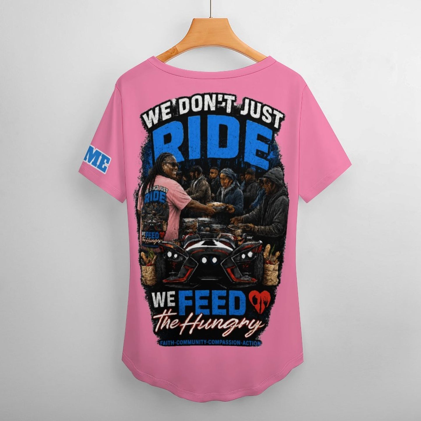 R4L Slinging Out Hunger Women's Ice Silk V-Neck T-Shirt - Pnk