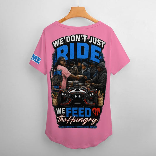 R4L Slinging Out Hunger Women's Ice Silk V-Neck T-Shirt - Pnk