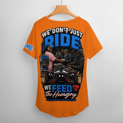 R4L Slinging Out Hunger Women's Ice Silk V-Neck T-Shirt - Org