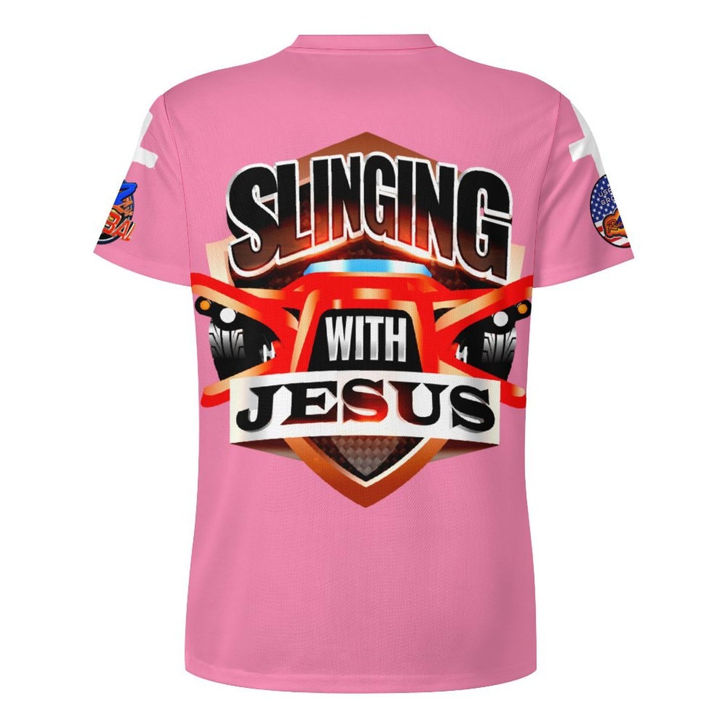 R4L Slinging with Jesus Praying Hands Ice Silk Tee Pnk