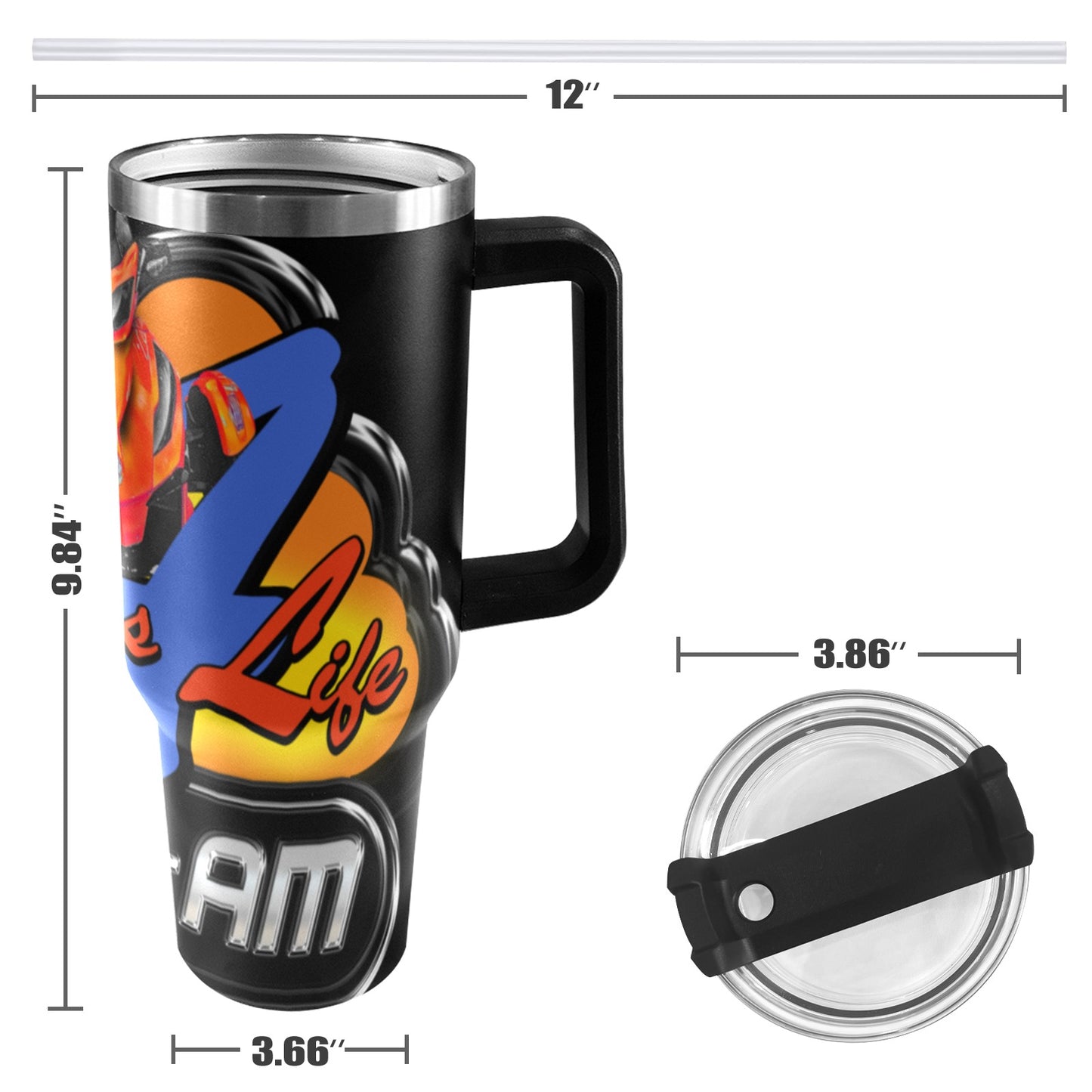 Can Am 40oz Stainless Steel Stanley Mug 40oz Tumbler with Black Handle