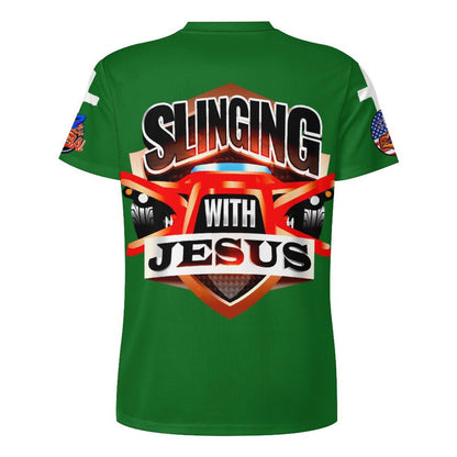 Design Men's Ice Silk All Print T-Shirt Grn
