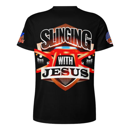 R4L Slinging with Jesus Praying Hands 2 Ice Silk Tee Blk