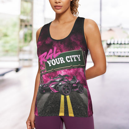 R4L Can Am Racerback Tee Pink Flame