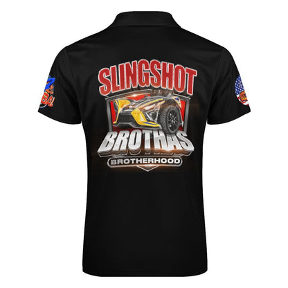 R4L Short-Sleeve Zip Polo Shirt - Blk