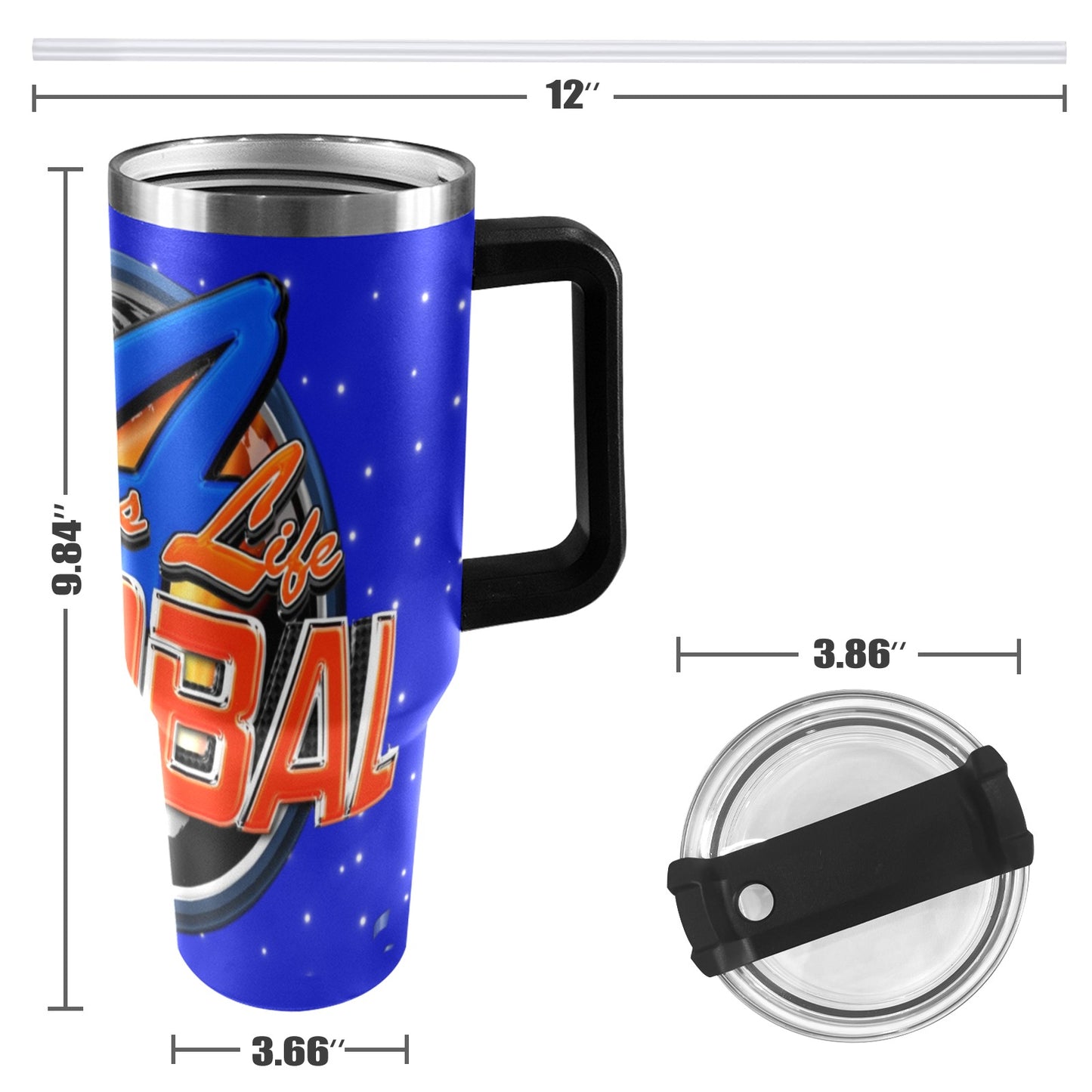 R4L Global 40oz Stainless Steel Stanley Mug 40oz Tumbler with Black Handle