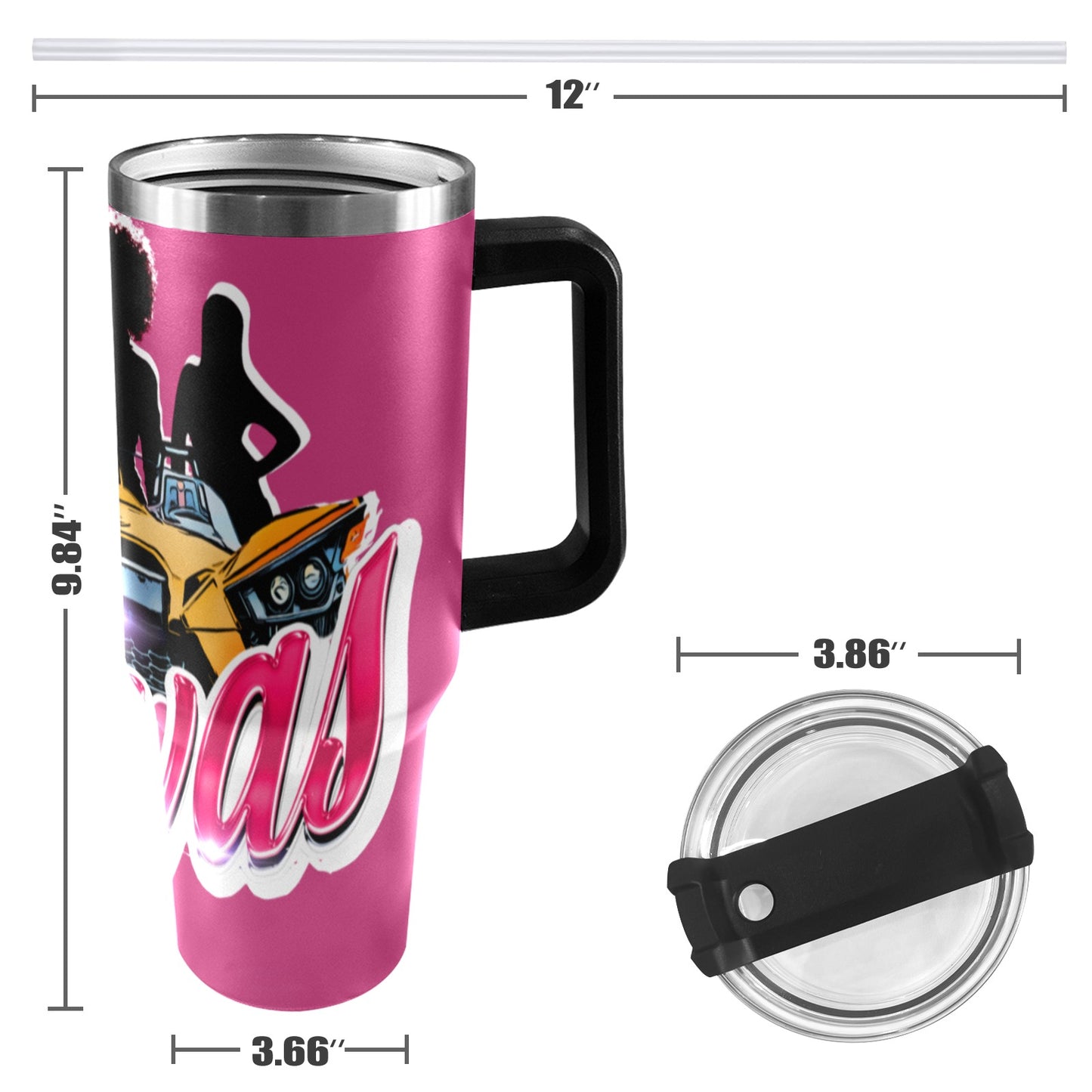 R4L Slingshot Divas 40oz Stainless Steel Stanley Mug 40oz Tumbler with Black Handle