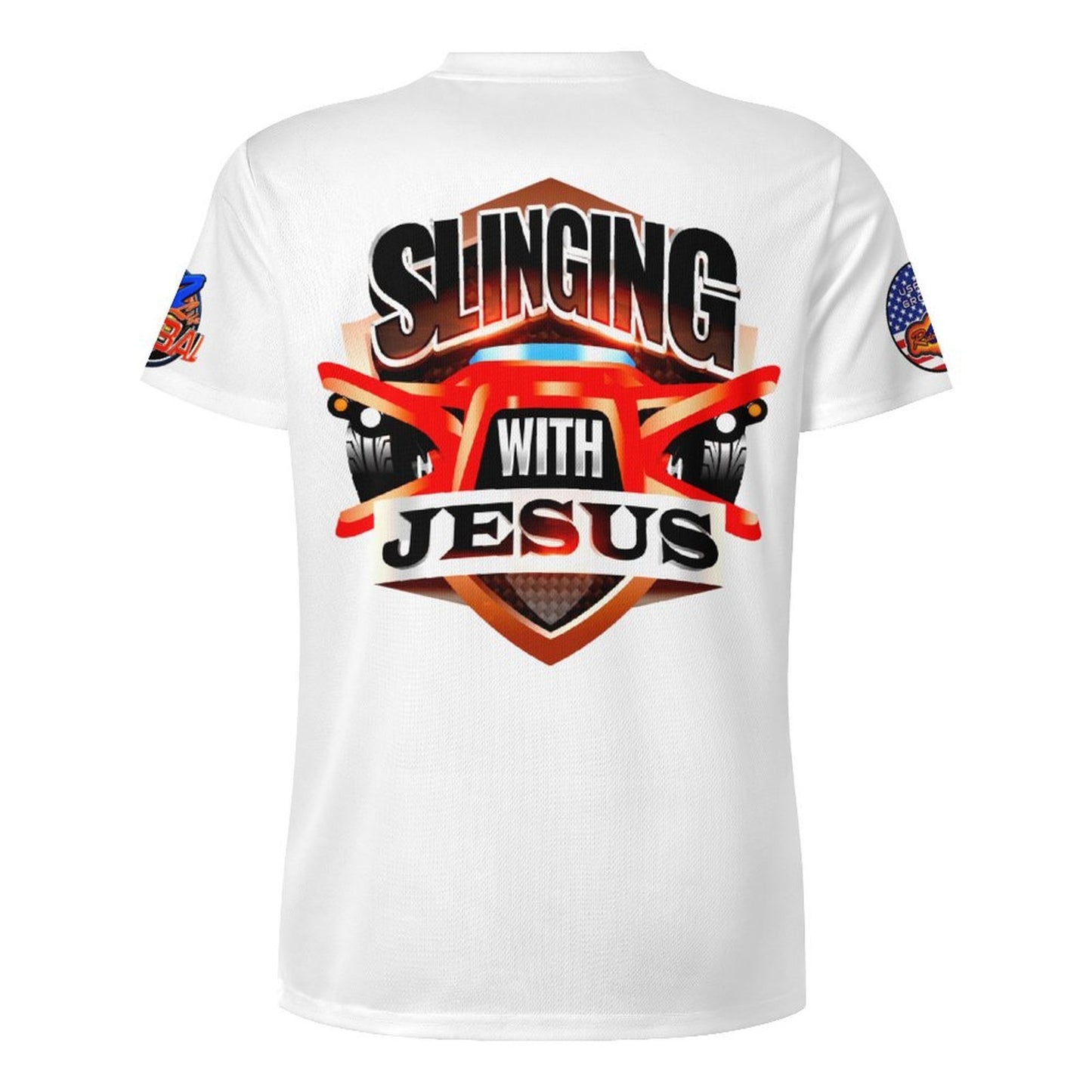 R4L Slinging with Jesus Glowing Cross Ice Silk Tee Wht