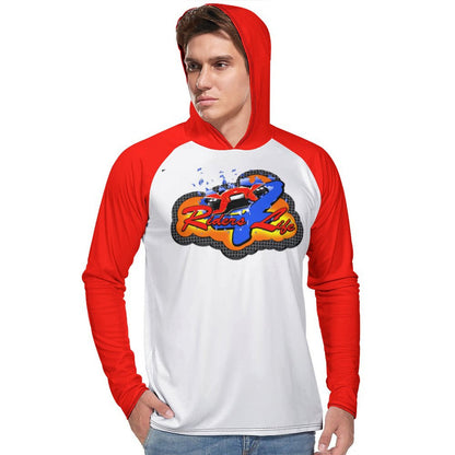 R4L Men's Long Sleeve Sun Protection  Hoodie - Red