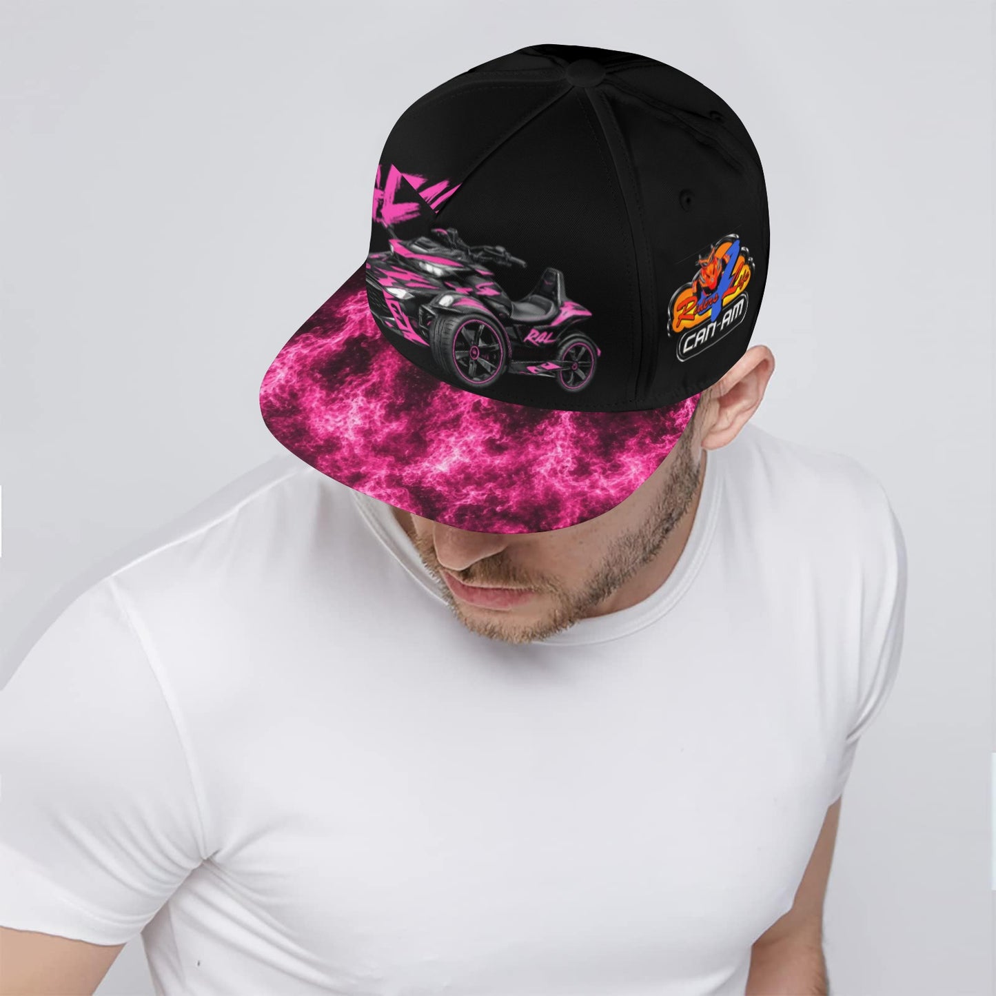 R4L Can Am Snapback Hat Pink Flame