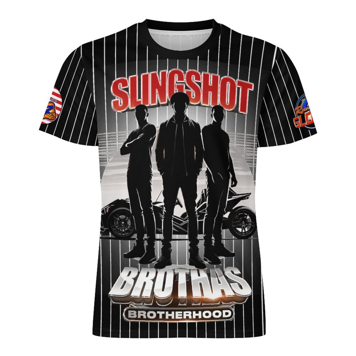 R4L Slingshot Brothas Striped Ice Silk Tee - Blk