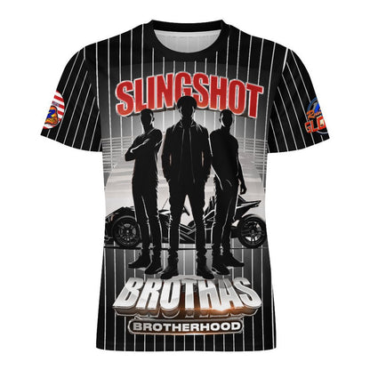 R4L Slingshot Brothas Striped Ice Silk Tee - Blk