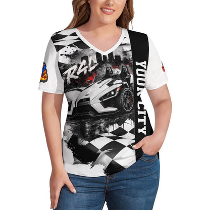 R4L Women's Monochrome Ice Silk V-Neck T-Shirt - Slingshot