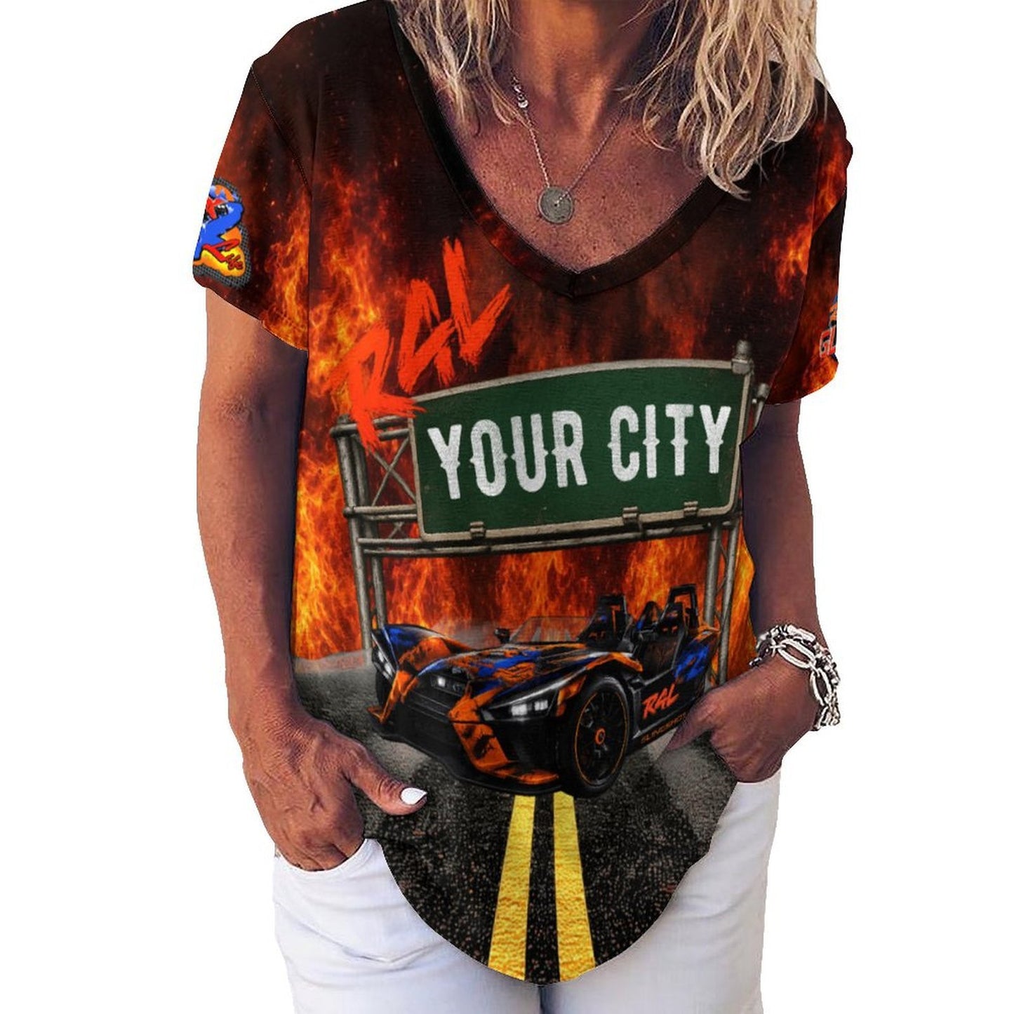 R4L Slingshot Ice Silk Women's Tee Orange Flame