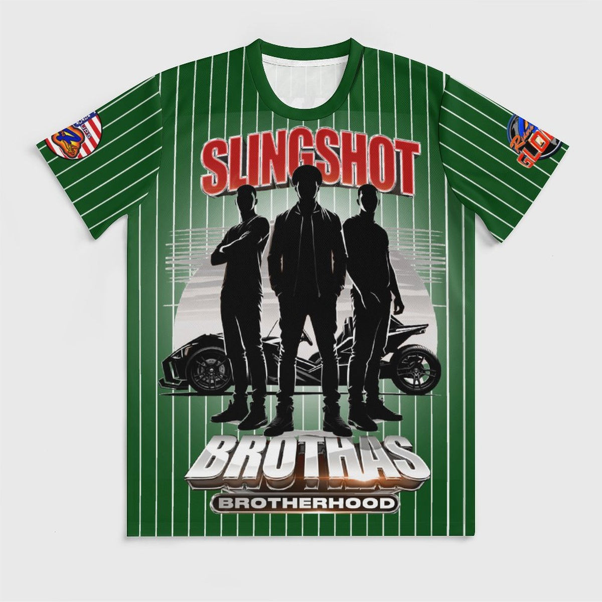 R4L Slingshot Brothas Striped Ice Silk Tee - Grn