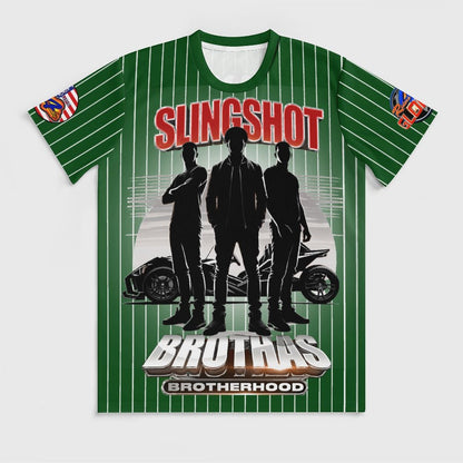 R4L Slingshot Brothas Striped Ice Silk Tee - Grn
