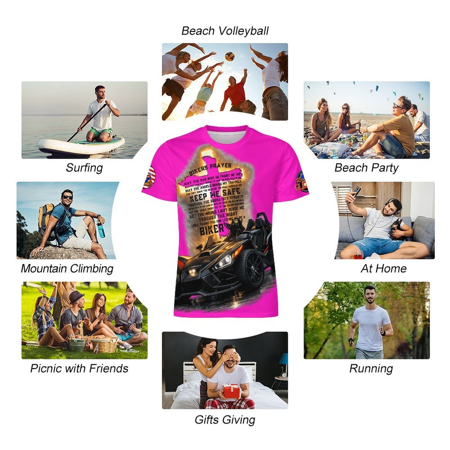 R4L The Rider's Prayer Ice Silk Tee - Pink