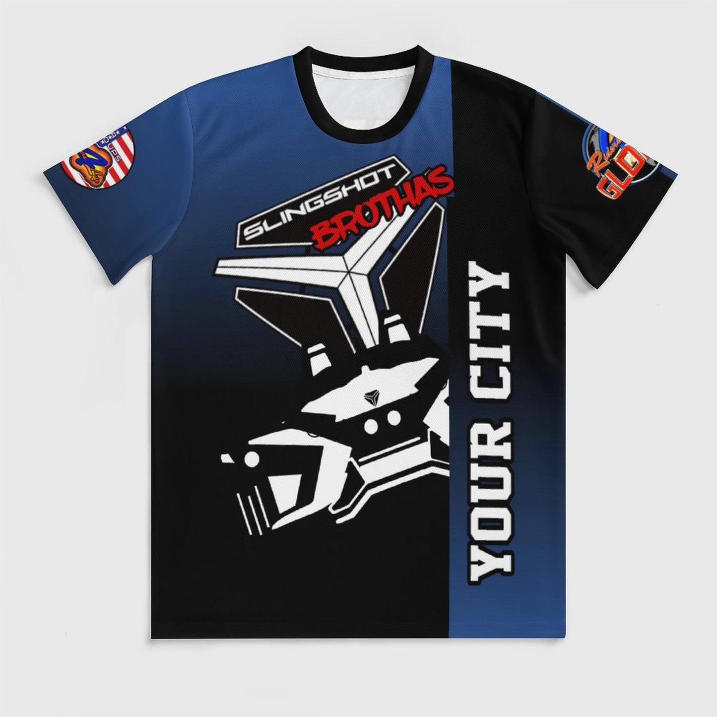 R4L Slingshot Brothas Ice Silk Tee Blu Gradient