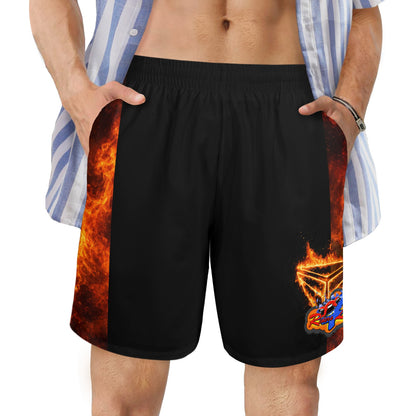 R4L Mens Elastic Shorts Orange Flame