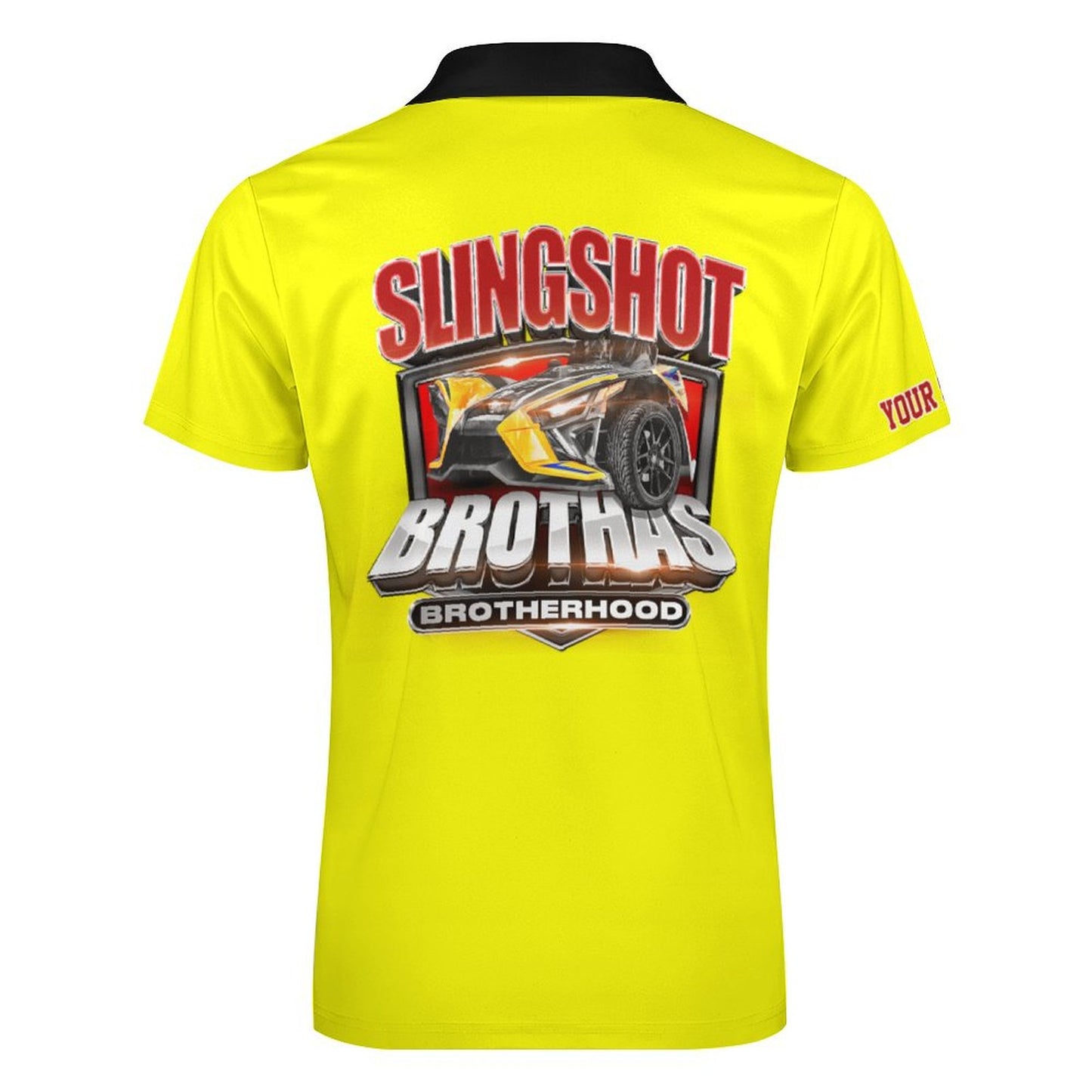 R4L Slingshot Brothas Customizable Short-Sleeve Zip Polo Shirt - 7 Colors - Add your City (Front) and State (Right Sleeve)