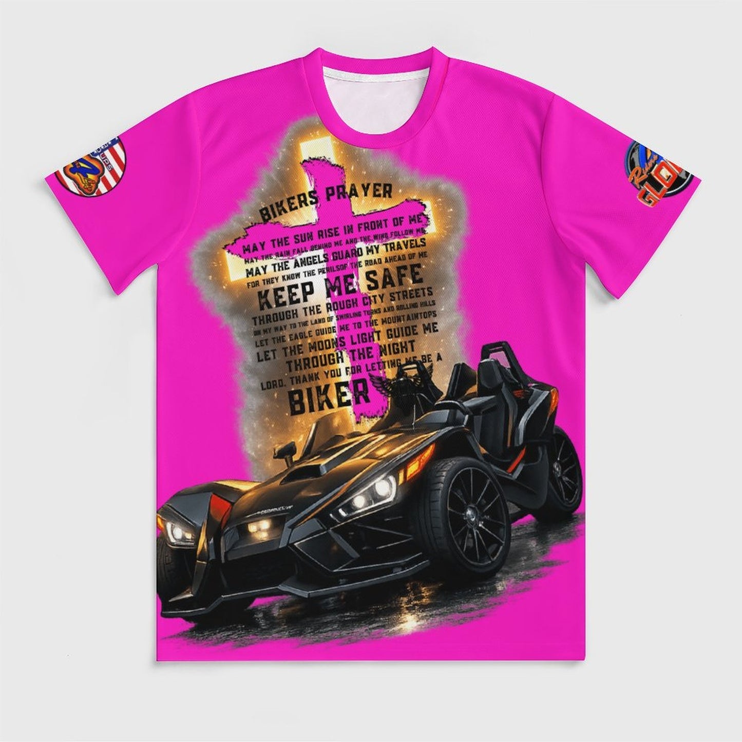 R4L Slinging with Jesus Glowing Cross Ice Silk Tee Pnk