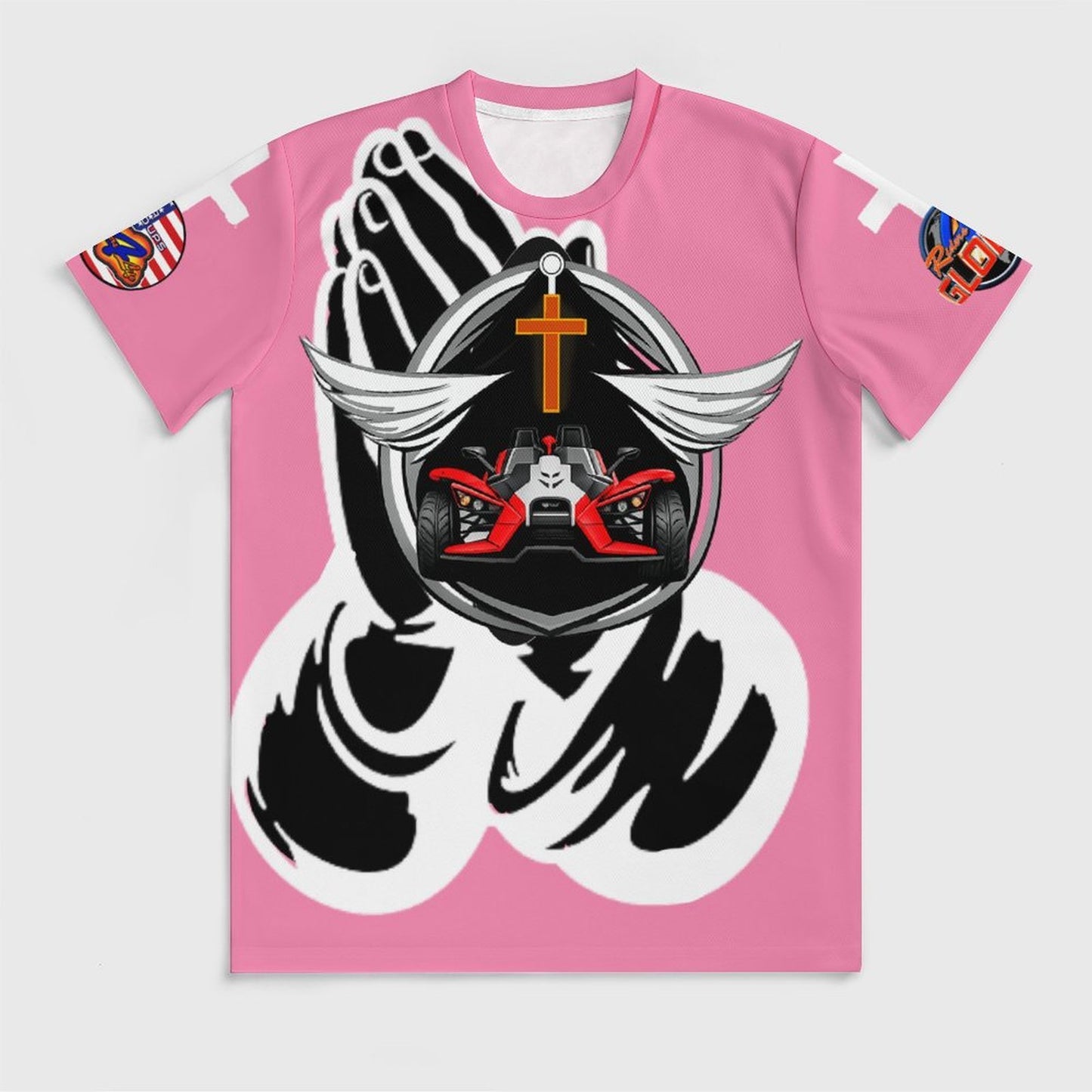 R4L Slinging with Jesus Praying Hands Ice Silk Tee Pnk
