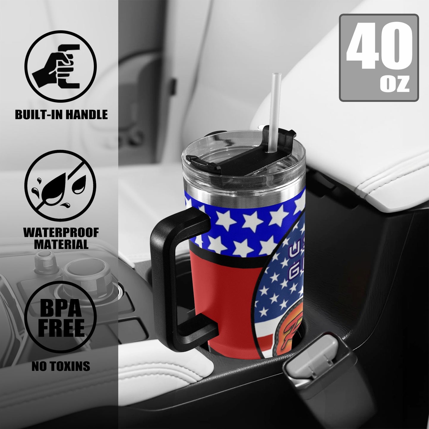 R4L USA Groups 40oz Stainless Steel Stanley Mug 40oz Tumbler with Black Handle