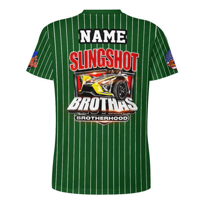 R4L Slingshot Brothas Striped Ice Silk Tee - Grn