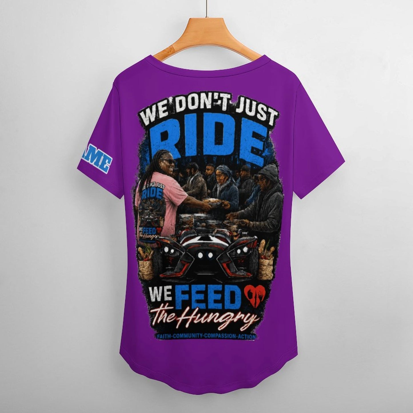 R4L Slinging Out Hunger Women's Ice Silk V-Neck T-Shirt - Prple