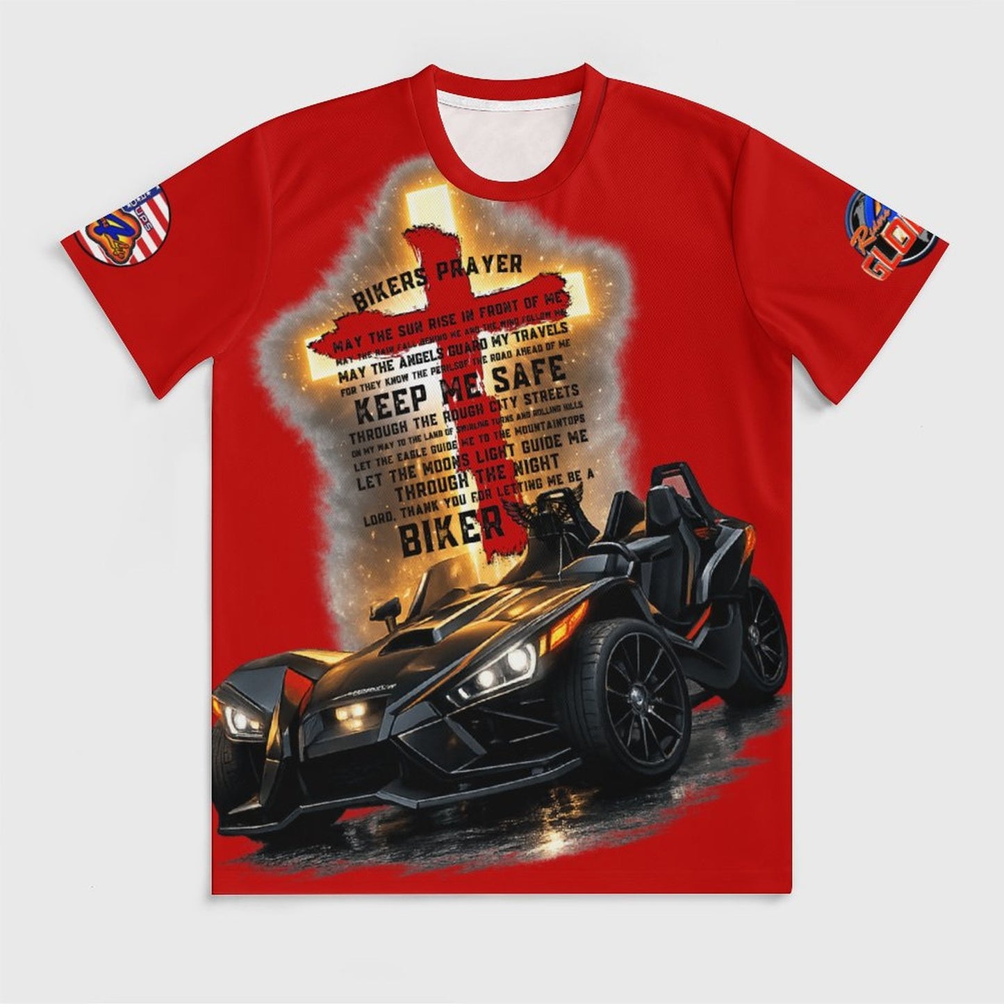 R4L Slinging with Jesus Glowing Cross Ice Silk Tee Red