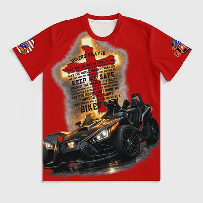 R4L Slinging with Jesus Glowing Cross Ice Silk Tee Red